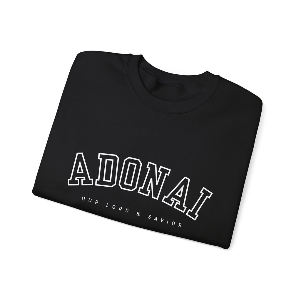 Adonai Crewneck Sweatshirt — 'Adonai Our Lord & Savior' Faith Pullover