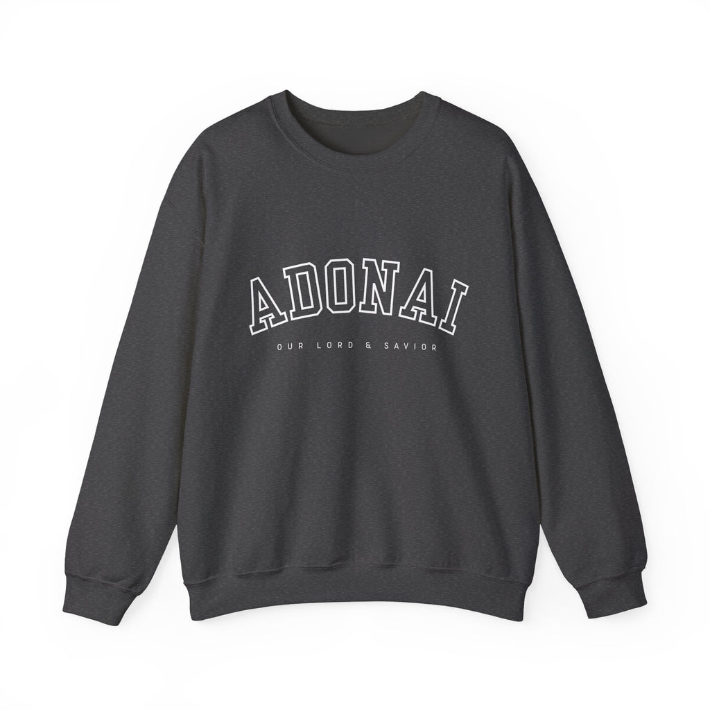 Adonai Crewneck Sweatshirt — 'Adonai Our Lord & Savior' Faith Pullover