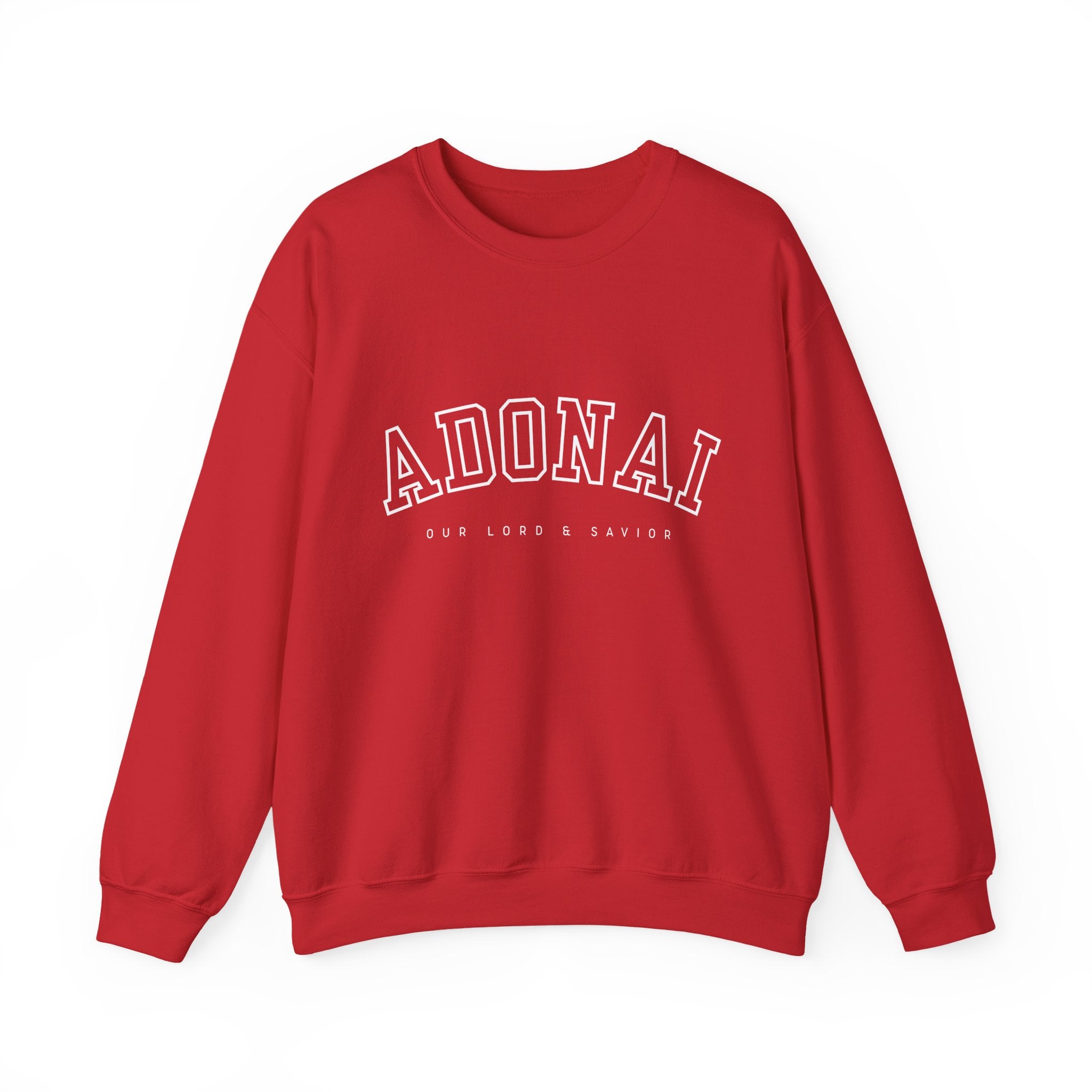Adonai Crewneck Sweatshirt — 'Adonai Our Lord & Savior' Faith Pullover