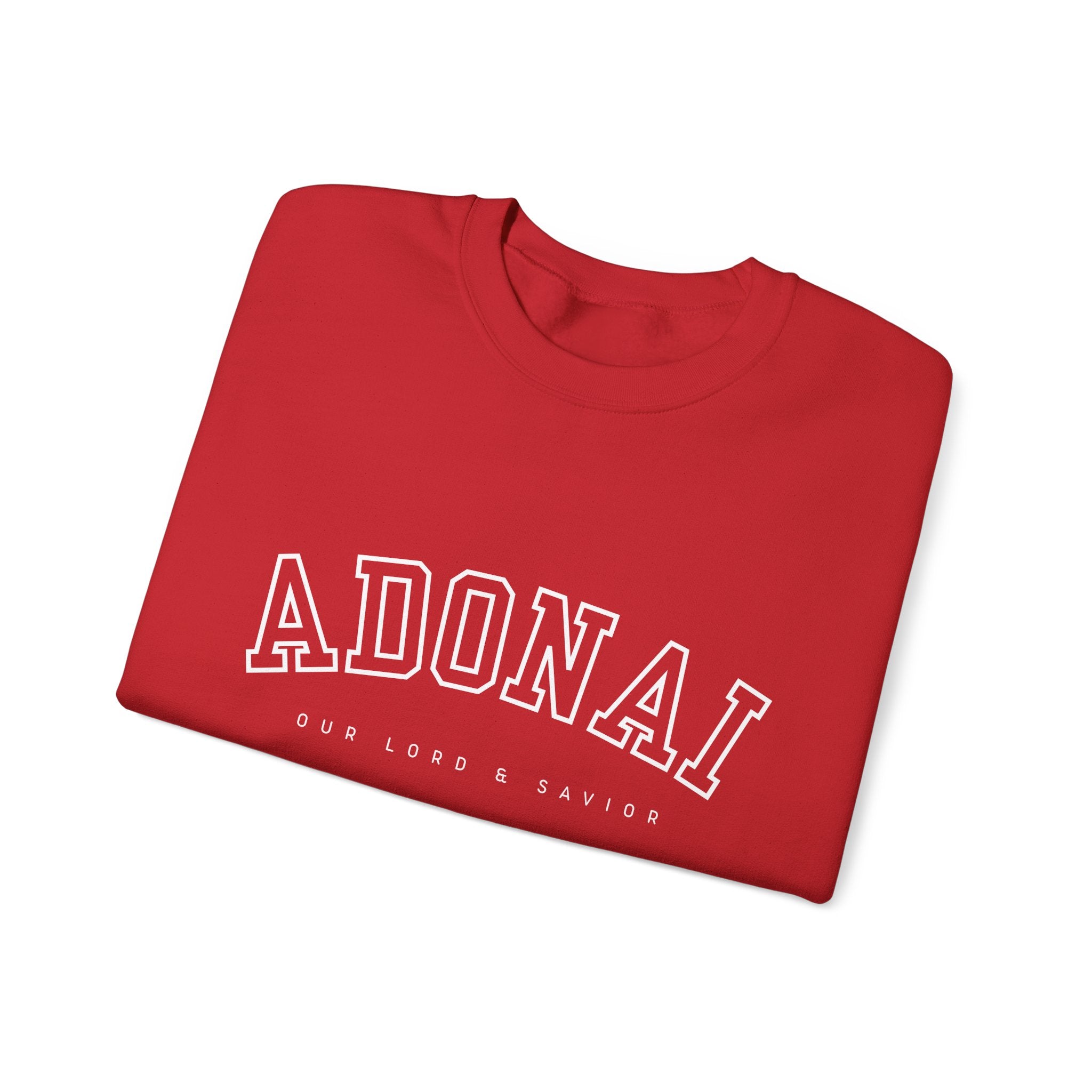 Adonai Crewneck Sweatshirt — 'Adonai Our Lord & Savior' Faith Pullover