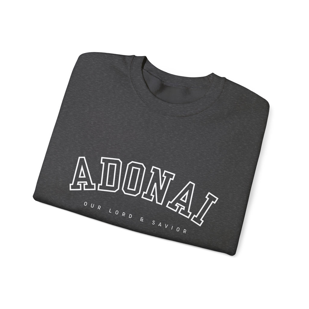 Adonai Crewneck Sweatshirt — 'Adonai Our Lord & Savior' Faith Pullover